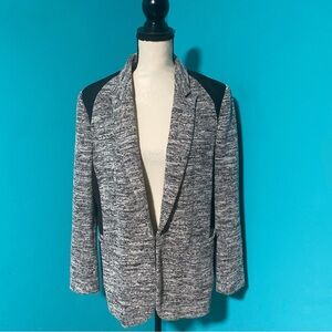 DKNYC 16 Black Gray Marl Knit Blazer Jacket